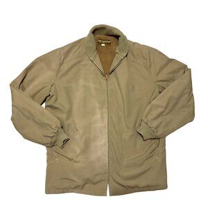 Vintage HL Block Tan Harrington Jacket Sz M Sherpa Lined Pockets Full Zip Mens